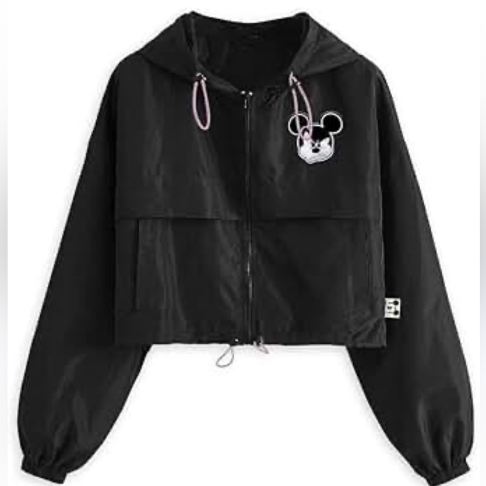 Disney Sz Medium Mickey Mouse Zip Up Hoodie Windbreaker Jacket